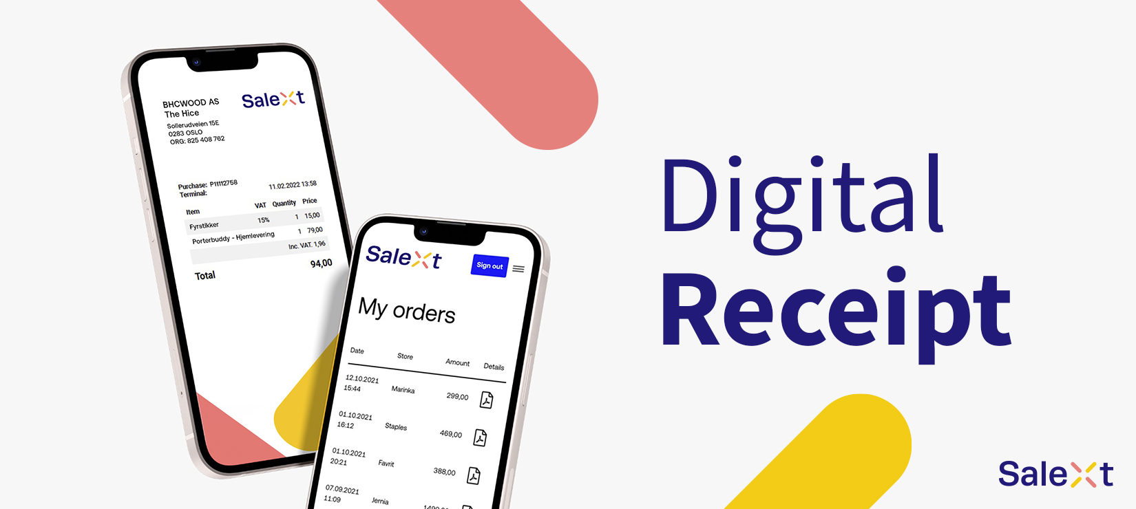 digital Receipt on phone